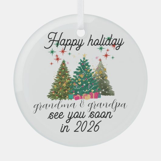 Promoted to Grandparents Christmas tree  Glas Ornament (Voorkant)