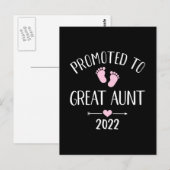 Promoted to great aunt 2022 briefkaart (Voorkant / Achterkant)