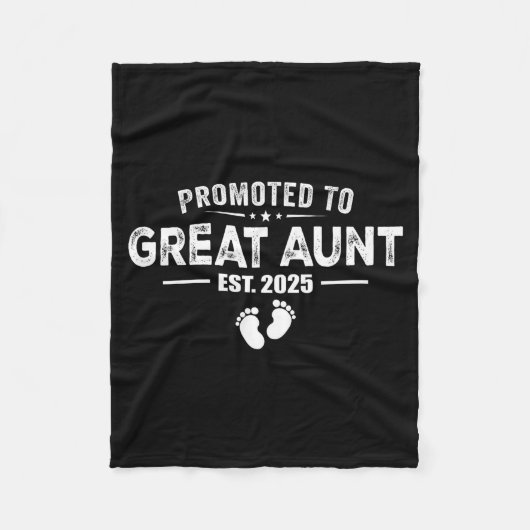 Promoted To Great Aunt 2025 Baby & Aunt Funny Fleece Deken (Voorkant)