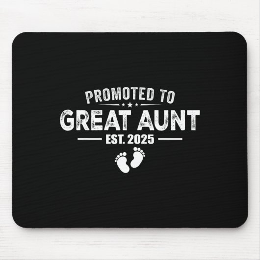 Promoted To Great Aunt 2025 Baby & Aunt Funny Muismat (Voorkant)