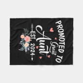 Promoted To Great Aunt Est 2024 Soon To Be Aunt Fl Fleece Deken (Voorkant (Horizontaal))