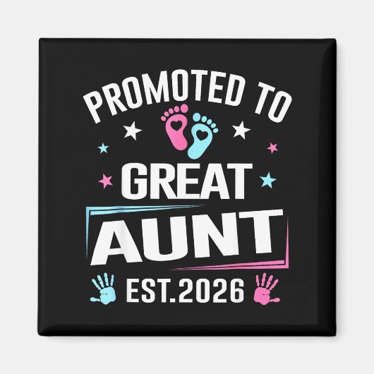 Promoted To Great Aunt Est 2026 Pregnancy Announce Magneet (Voorkant)