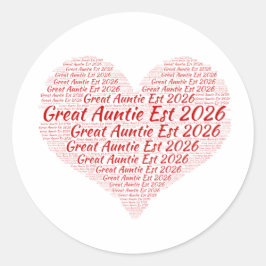 Promoted to Great Auntie Est 2026, Gift for Aunt  Ronde Sticker