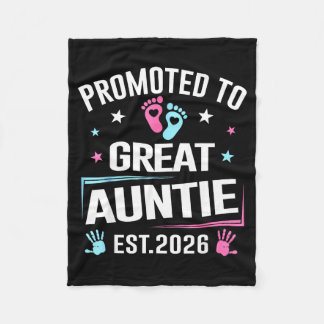 Promoted To Great Auntie Est 2026 Pregnancy Announ Fleece Deken