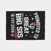 Promoted To Great Big Sis Est 2026 Pregnancy Annou Fleece Deken (Voorkant (Horizontaal))