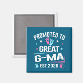 Promoted To Great G-ma Est 2026 Pregnancy Announce Magneet (Voorkant / Achterkant)