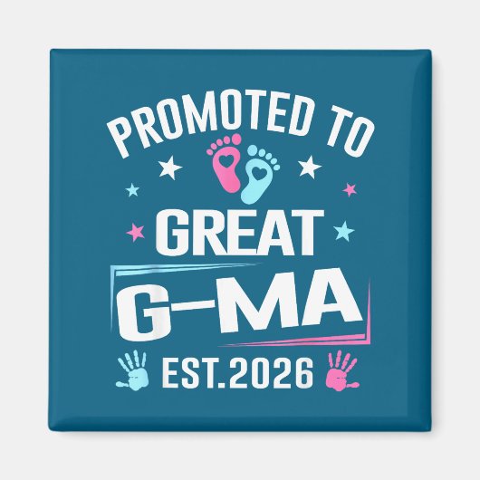 Promoted To Great G-ma Est 2026 Pregnancy Announce Magneet (Voorkant)
