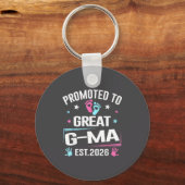 Promoted To Great G-ma Est 2026 Pregnancy Announce Sleutelhanger (Voorkant)
