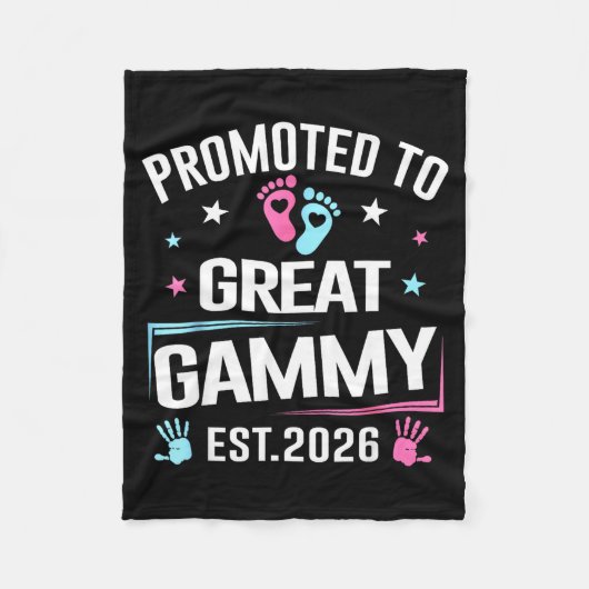 Promoted To Great Gammy Est 2026 Pregnancy Announc Fleece Deken (Voorkant)