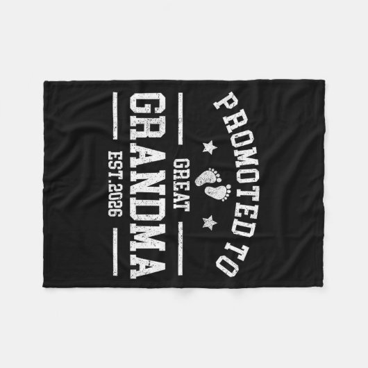 Promoted To Great Grandma Est. 2026 Baby Announcem Fleece Deken (Voorkant (Horizontaal))