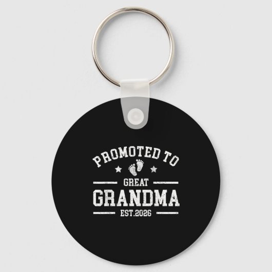 Promoted To Great Grandma Est. 2026 Baby Announcem Sleutelhanger (Voorkant)