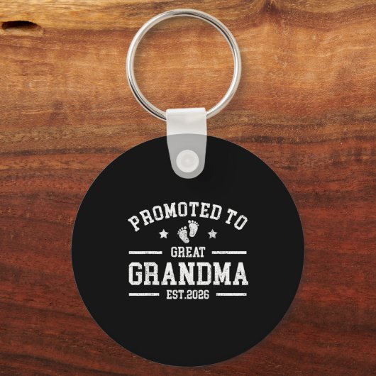 Promoted To Great Grandma Est. 2026 Baby Announcem Sleutelhanger (Voorkant)