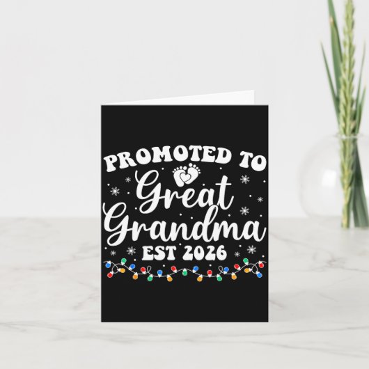 Promoted To Great Grandma Est 2026 First Time New  Kaart (Voorkant)