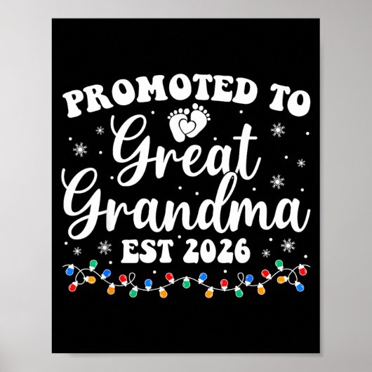 Promoted To Great Grandma Est 2026 First Time New  Poster (Voorkant)