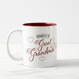 Promoted to Great Grandma faux sparkle baby photo Tweekleurige Koffiemok