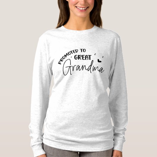Promoted to Great Grandma T-shirt (Voorkant)