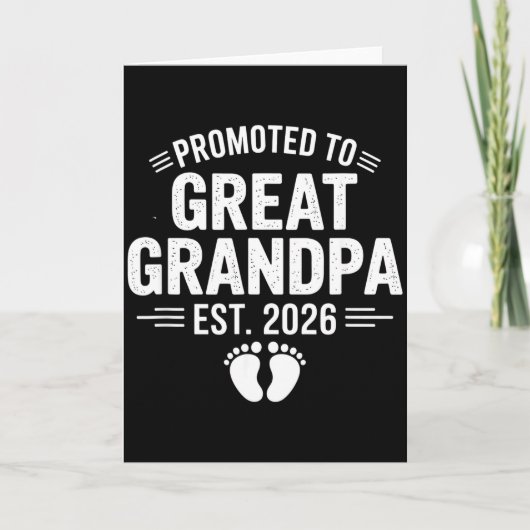 Promoted To Great Grandpa Est. 2026 Funny Soon To Kaart (Voorkant)