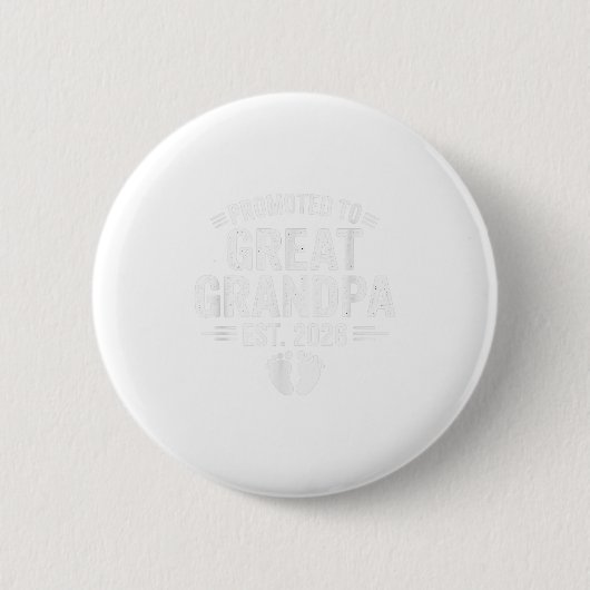 Promoted To Great Grandpa Est. 2026 Funny Soon To Ronde Button 5,7 Cm (Voorkant)
