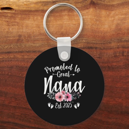 Promoted To Great Nana 2025 Soon To Be Nana Pregna Sleutelhanger (Voorkant)