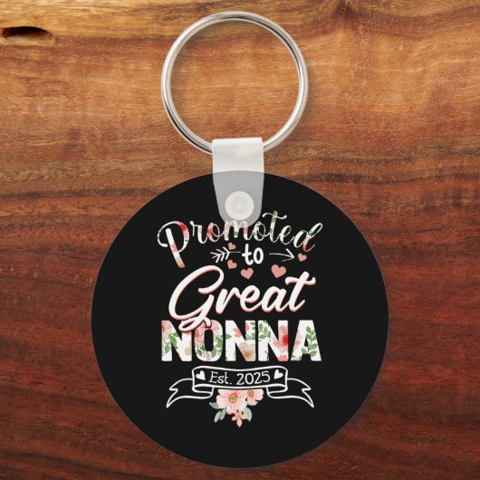 Promoted To Great Nonna Est 2025 First Time New Gr Sleutelhanger (Voorkant)