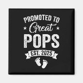Promoted to Great Poppen EST 2025 zwangerschapsaan Magneet (Voorkant)