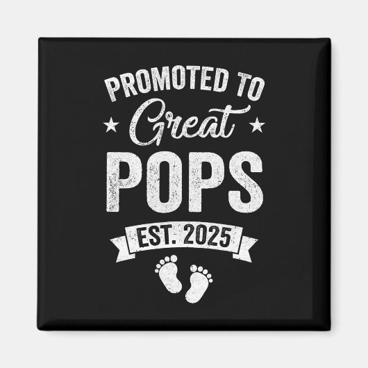 Promoted to Great Poppen EST 2025 zwangerschapsaan Magneet (Voorkant)