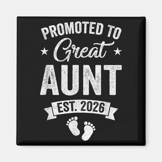 Promoted to Great Tante Est 2026 Zwangerschap Aank Magneet (Voorkant)