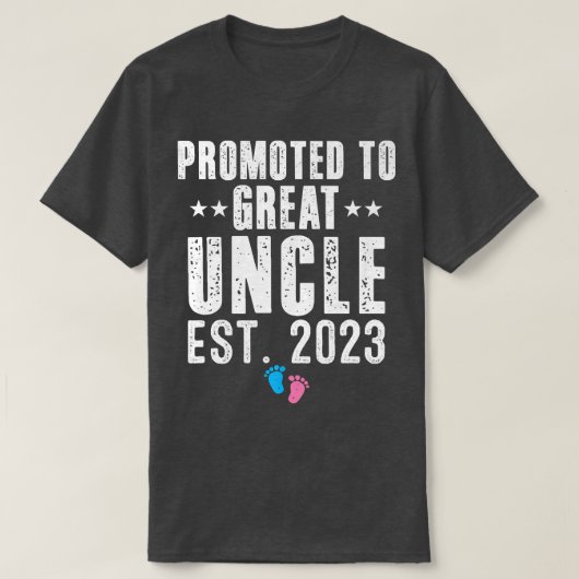Promoted To Great Uncle 2023 Pregnancy Reveal Pink T-shirt (Design voorkant)