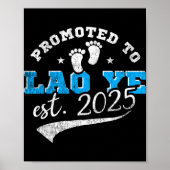 Promoted To Lao Ye Est 2025 Proud New Grandpa Vint Poster (Voorkant)