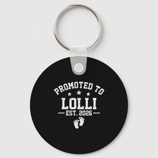 Promoted To Lolli Est 2026 Baby Announcement Sleutelhanger (Voorkant)