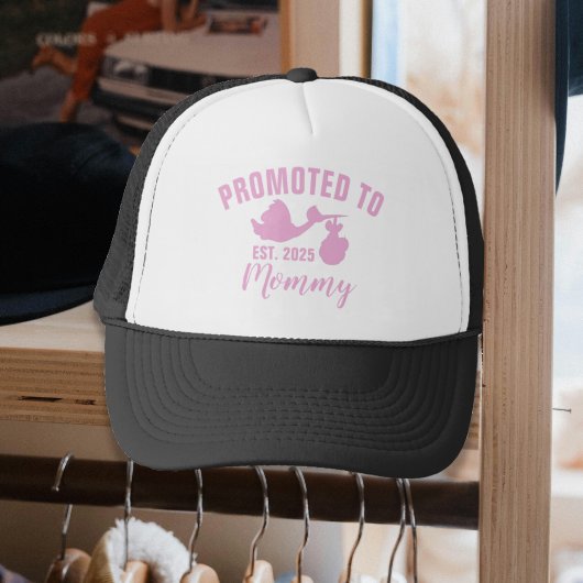 Promoted to Mama Est Year Girl Genderonthulling Trucker Pet