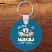 Promoted To Mamaw 2026 First Time Floral New Mamaw Sleutelhanger (Voorkant)