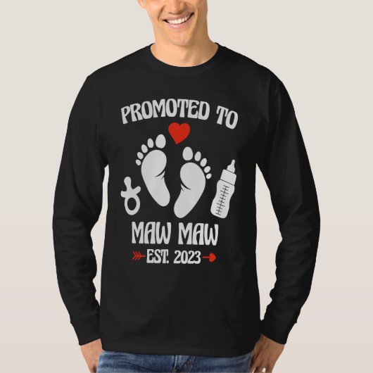 Promoted To Maw Maw 2023 First Time New Grandma Pr T-shirt (Voorkant)