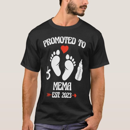 Promoted To Mema 2023 First Time New Grandma Pregn T-shirt (Voorkant)