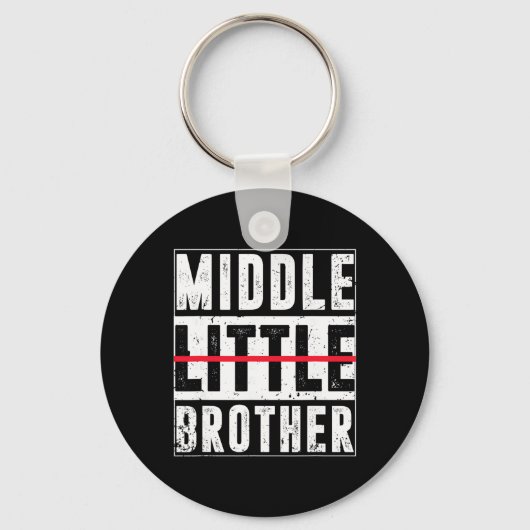 Promoted To Middle Brother Funny New Baby Announce Sleutelhanger (Voorkant)