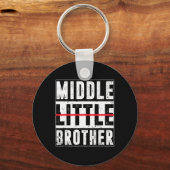 Promoted To Middle Brother Funny New Baby Announce Sleutelhanger (Voorkant)