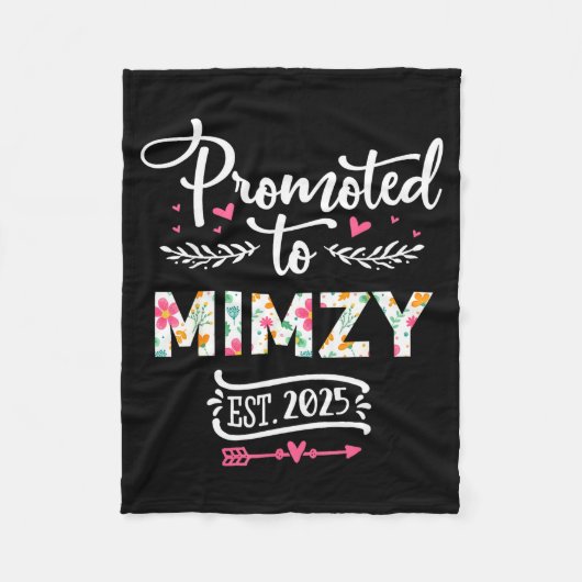 Promoted To Mimzy 2025 Cute Pregnancy Announcement Fleece Deken (Voorkant)