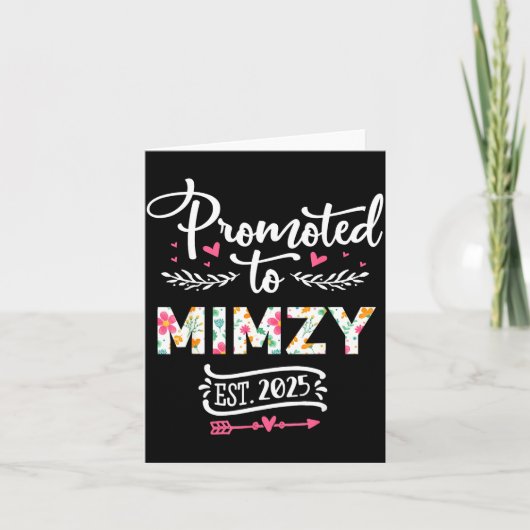 Promoted To Mimzy 2025 Cute Pregnancy Announcement Kaart (Voorkant)