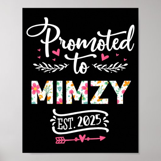 Promoted To Mimzy 2025 Cute Pregnancy Announcement Poster (Voorkant)