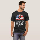 Promoted To Mom Again 2024 US Flag Father's Day T-shirt (Voorkant volledig)