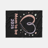 Promoted To Mom To Be Est. 2026 New Born Baby Moth Fleece Deken (Voorkant (Horizontaal))