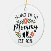 Promoted to Mommy 2026 Funny First Time Pregnancy  Keramisch Ornament (Links)