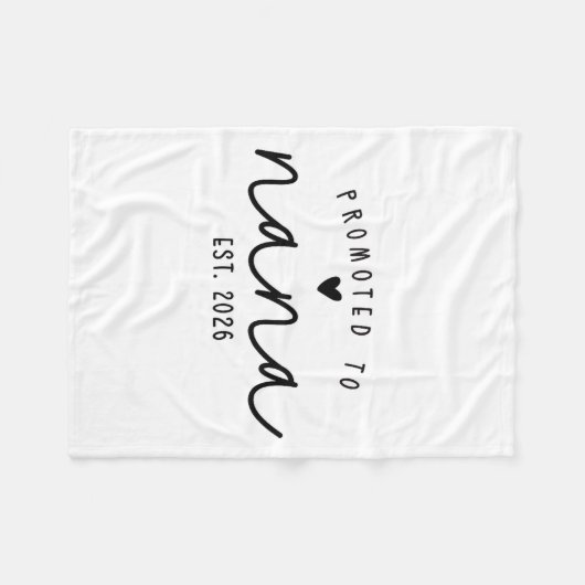 Promoted To Nana Est 2026 New Nana Mothers Day Wom Fleece Deken (Voorkant (Horizontaal))