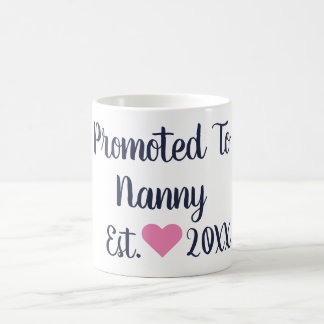 Promoted To Nanny Navy & Pink Mug Koffiemok