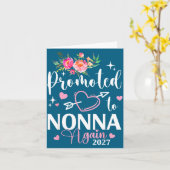 Promoted To Nonna Again Est 2027 Flower Heart  Kaart (Gele Bloem)