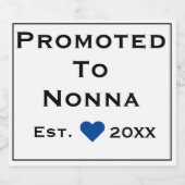 Promoted To Nonna Sparkling Wine Label Wijnetiket (Enkel label)
