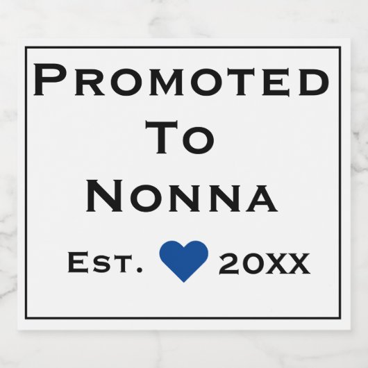 Promoted To Nonna Sparkling Wine Label Wijnetiket (Enkel label)