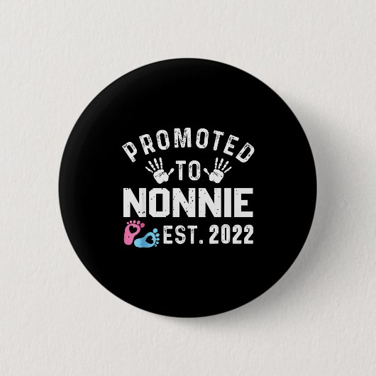 Promoted To Nonnie Est 2022 Funny New Nonnie Ronde Button 5,7 Cm (Voorkant)