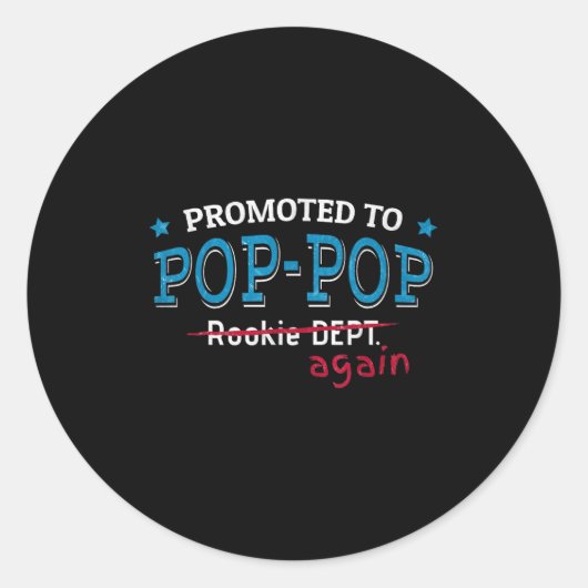 Promoted To P-p Again Shirt. Grandpa P P Funny Ronde Sticker (Voorkant)