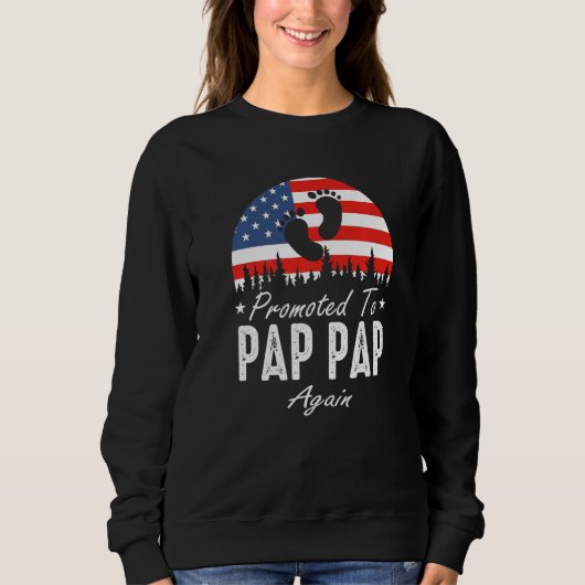 Promoted To Pap Pap Again 2024 US Flag Father's Da Trui (Voorkant)
